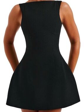 Women's Black Sleeveless A-Line Mini Dress